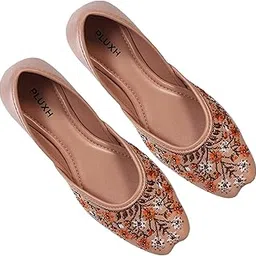pluxh Women's and Girl's Latest Stone Work with Designer Emboidery Ethnic Shoes Punjabi Jutis-picture-38