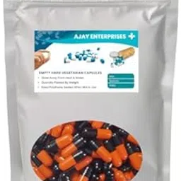 Ajay Enterprises Vegetarian Empty Capsules SIZE 0 (500 MG) (PACK OF 250) (BLACK ORANGE, SIZE 0 (500 MG))-image-1