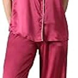 kattly Women's & Girl's Night Suit Half Sleeves Shirt & Pajama Satin Night Wear/Night Dress/Sleepwear Nightsuits/Nightwear Two Piece Outfits Night Set Summer-picture-38