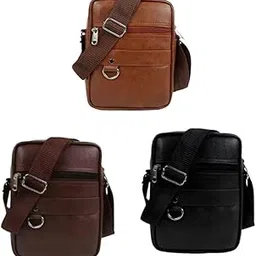 treggo Premium 3-in-1 Leather Travel Bag Set | Laptop Office, Duffle Gym & Sling Messenger Bag for Men & Women – Brown (Elite Voyager Combo Set)-picture-10