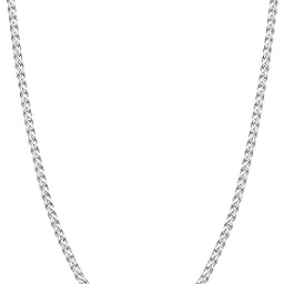 fiusem Wheat Chains for Men and Women, 2/2.5/3/4/5mm Silver Tone/14K Gold Plated/Black Necklace Chain, Stainless Steel Mens Necklace 16-28 Inch image 1