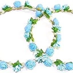 jyayasi 2PCS Artificial Rose Pollen Leaf Flower Crown, Floral Bridal Tiara | Handcrafted Tiaras for Weddings, Parties and all Special Events-picture-42