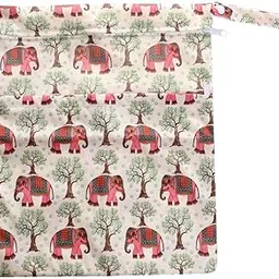 ATORSE Waterproof Resuable Wet Dry Baby Diaper Bag Organizer Dual Zipper Elephant-picture-47