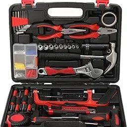 Link Prabal Hand Tool Kit for Home & DIY Use 126-Piece - Includes Plier, Wrench, Hammer, Utility Knife, Rachet, Precision Screw driver, Etc. (Black)-picture-37