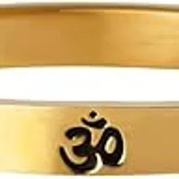 style kraft-jewellery Gold OM Bracelet Kada | Om Kada for,Men Women Bracelets | Anti-tarnish Golden Bracelet, Adjustable Bracelet for him/her Stylish Fancy Kada Bangle image 1