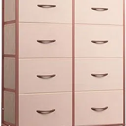 WLIVE Fabric Dresser for Bedroom, Tall Dresser with 8 Drawers, Storage Tower with Fabric Bins, Double Dresser, Chest of Drawers for Kid's Room, Closet, Playroom, Nursery, Dormitory, Pink-picture-60