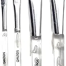 Amazon Brand - Solimo 4pc Special Synthetic Hair Transparent Short Handle Paintbrush Set for Watercolor and Acrylic Painting-image-29
