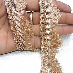 Strala Golden Color Laces For Dresses, Sarees, Lehenga, Suits, Bags, Decorations, Borders, Crafts And Home Decor,Blouse (9Mtr) Design-149 (Super Rose Gold).-picture-52