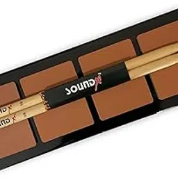 Rhythm Pro Practice Pad 4 – For Octapad & Drum Practice With Drumstick Pair The perfect tool for drummers and percussionists,Super Bounce Silicone Rubber,Made In India,Multicolour. (TAN BROWN)-image-7