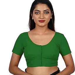 blouzy Women's Stitched Readymade 2by2 Plain Saree Wear Cotton Blouse, (Bust Size: 48/ 5XL) Regular Wear Blouse, Size: 48/5XL-picture-59