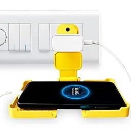 Oblivion Mobile Charging Stand for Wall - Plastic Phone Holder | Smartphone Holding Stands | Fits Perfectly in Socket with Adjustable Hanging, Home & Office Organizer (Yellow)-picture-27