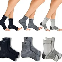 Ecosync Open Toe Bamboo Cotton Neuropathy Compression Socks - Combo Pack of 3 (Black + Shadow Grey + Classic Trio), Moisture-Wicking, Pain Relief, Breathable, Soft, Unisex, Eco-Friendly.-image-44