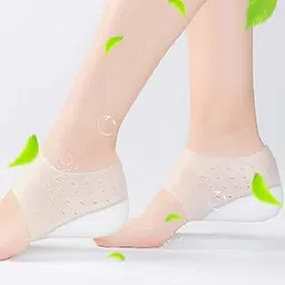 Dlala Silicon Shoe Insoles Heel Pad for Heel Pain | Cracked feet Repair Moisturizing Socks | Heel Grips Liner Cushions Inserts Bite Protector for Men and Women (Height Increase Heel Pad)-image-85