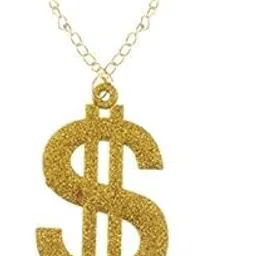 my party suppliers Jagmag® Old School Dollar Sign Necklace, Rapper Dollar Sign Medallion Gangster Golden Chain Costume Bling Jewelry-picture-18