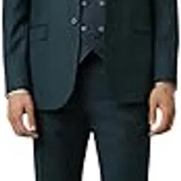 van heusen Men Green Check Slim Fit Wedding Four Piece Suit-picture-12