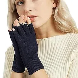 lyonardo Woolen Soft warm Fingerless Gloves for Women, Half finger winter gloves for Cold weather-picture-10