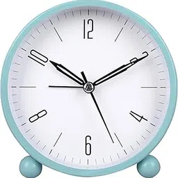 CLEMATIS Analog Alarm Clock 4-inch, Super Silent Non Ticking Small Clock with Night Light, Battery Operated, Simple Design for Bedroom, Bedside Desk-picture-26