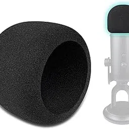 SOULWIT 2Pcs Microphones Pop Filter for Blue Yeti/Yeti Pro USB, Protective Mic Cover Windscreen Foam for Logitech for Creators - Black-picture-13