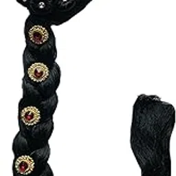 Gadinfashion™ Juda choti Hair Accessories For Women and Girls With Stone Work For Festives Designer Bridal Wedding Party Color Black-picture-12