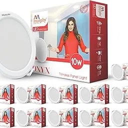 Murphy Trimless Round LED Panel Light – 10W Natural White | Glare-Free, Recessed Ceiling Downlight for Home & Commercial – Pack of 12-picture-58