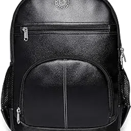 bagneeds 20 Litres Pu Leather School/College & Travel Laptop Backpack For Unisex - Black-picture-32