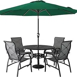 THESHELTERS - Premium Center Pole Garden Umbrella with Stand - Large Outdoor Lawn Patio Umbrella Perfect Choice for Lawn, Resorts, Poolsides | UV Protection - Adjustable Height-image-26