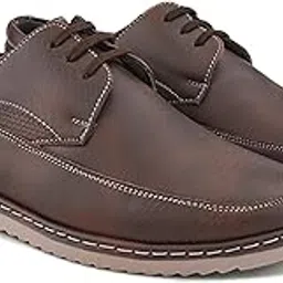 Mens Chestnut Lace-Up Shoes – Premium Synthetic Leather Formal & Semi-Casual Dress Shoes with Cushioned Comfort Sole for Office, Wedding-image-10