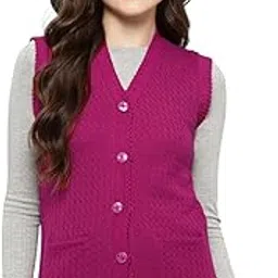 Womens Winter Wear Black Colour Solid Woolen Cardigan-image-93