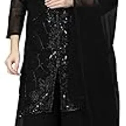 ts lifestyle Women's Black Georgette fabric Kurta Set with Palzzo & Dupatta | Ethnic Wear for Women | Festive & Casual Outfit-picture-37