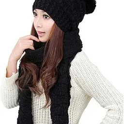 kkmoon-1 Sweater Scarf and Hat Set Keep Warm in Winter Knitted Hat-picture-14