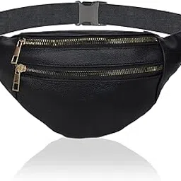 kuber industries Waist Bag | Waist Bag Pouch for Men | Waist Bag Pouch for Women | Waist Bag for Boys | Waist Bags for Girls | Rexine Belt Fanny Pack | Chest Bag | Black-picture-12