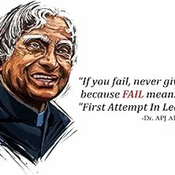 Sticker Yard Apj Abdul Kalam Fail 'First Attempt in Learning' Vinyl Wall Sticker for Living Room/Bedroom/Office and All Decorative Wall Stickers Size 76X55CM-image-13