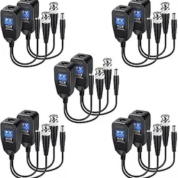 LipiWorld 8MP (PV) Passive Video Balun BNC DC to RJ45 Network Transceiver Cat5/Cat6 Adapter AHD/TVI/CVI/CVBS for Full HD CCTV DVR Security Surveillance Camera System (Pack of 5),Green,Yellow-picture-23