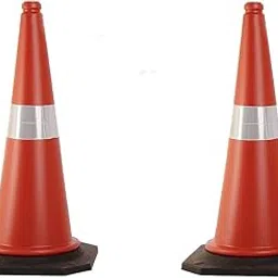 Social Distancing Safety Cones - Lightweight Red Traffic Cones with Reflective Strips for Road Safety (Pack of 2).-image-9
