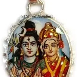 sj shree jewellers Shree Jewellers Pure Silver Hand Painted Meenakari Shiv Parvati Pendant for Men & Women (without chain)-picture-11