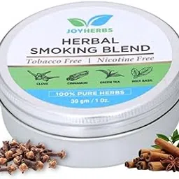 JOYHERBS Ayurvedic & Herbal Nicotine Free Mixture For Smoking | 100% Tobacco Free and Nicotine Free - Pack of 30 gram | Organic Smoking Blend Mix Of Clove, Tulsi and Green Tea | Tobacco Alternatives-image-16