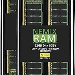 NEMIX RAM 32GB (4X8GB) DDR4 2666MHZ PC4-21300 1Rx8 1.2V CL19 288-PIN ECC RDIMM Registered Server Memory KIT-image-9