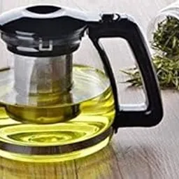 GRETZOMALL Borosilicate Glass Tea Kettle with Stainless Steel Strainer Perfect for Blooming Tea & Loose Leaf Glass Kettle with Plastic Lid [ Pack of 1]-image-45