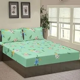 NEW TOWN Gold Fitted (Elastic) Bedsheet with 2 Pillow Covers AW114-picture-31