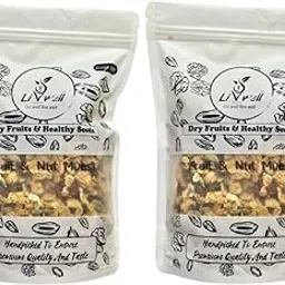 LIVWELL Premium Dry Fruit & Nut Muesli 1Kg (Pack of 2 × 500g) | Real Fruits & Wholegrain | High Fiber & Protein Breakfast Cereal | Healthy Diet Food for Weight Management-picture-42
