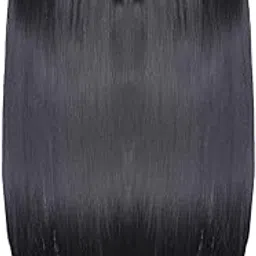 KYNA 5 Clip-in V shape Hair Extension Long Straight Clip in Hair Extenison For Women and Girls Synthetic Hairs- 1 Pcs (Black)-picture-32