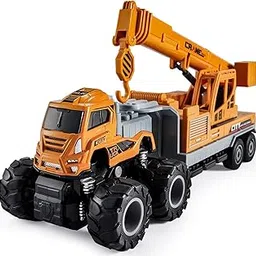 Alokik Enterprise 1:43 Metal Head Construction Crane Truck Toys Alloy Diecast Truck Set Toy, Diecast Miniature Car Model Best Birthday Gift For Kids (Pack Of 1),Yellow-image-11