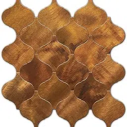 Lantern Peel and Stick Backsplash Tile, Copper and Golden Metal Tile for Kitchen Backsplash, Bathroom Wall, Fireplace Surrounds and Staircase Riser, 9.92 x 10.08 Inches, 5 Sheets, 3.47 sqft-picture-25