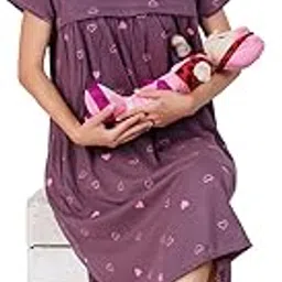 litelooks clothing Litelooks Women Cotton Printed Maternity Nursing & Feeding Calf Length Nighty with Pocket.-picture-52