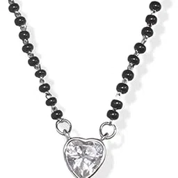 lbv la belle vie LBV 925 Sterling Silver Rhodium Plated Stones Studded Mangalsutra For Women-picture-39