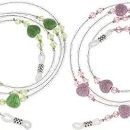 saz dekor 2Pcs Eyeglass Glasses Cord Holder Necklace Eyewear Sunglass Neck Strap Chain|Sunglass For Woman With Storage Box, Trending, Stylish & Durable Sunglasses, Lightweight Large Frame for Woman|-picture-17