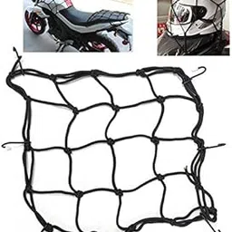 Gear Up Universal Bungee Cargo Luggage Net Holder - Strong and Elastic 30 x 30cm Mesh Rope Straps for Holding Bags, Helmet or Box for RE Thunderbird, Black-picture-34