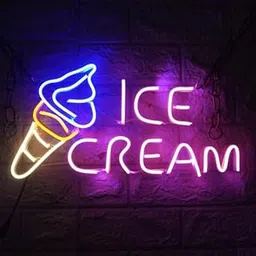 Wall Mitra Ice Cream Neon Sign - Ice Cream cone Neon Sign For Shop/Cafe/Restaurent - Ice Cream Led Sign -Ice Cream(pink+blue+warm white)12x18-picture-10