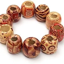 AN Sunshine Wooden Dreadlock Garment Bead for DIY Handmade Art Crafts Accessories for Necklace Bracelet Jewlery Clothes Macrame Art - 50 Pcs-picture-34
