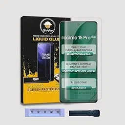 AACL HD+ UV Tempered Glass Screen Protector Guard Compatible For Realme 15 5G / Realme 15 Pro 5G (6.8 Inch, Pack of 1) Full Adhesive UV Curved Case Friendly HD Clarity with easy installation kit-picture-30